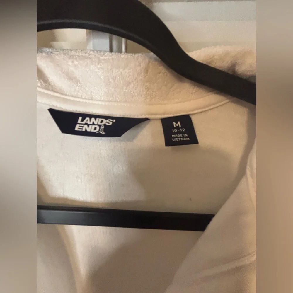 White Terrycloth  SwimSuit Cover Up-Available in Large & Medium